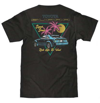 Toyota Supra Double Sided 80s Graphic T-Shirt - Black