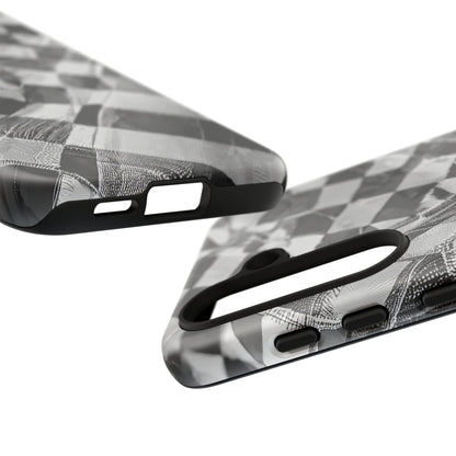 Abstract Checker Print Tough Phone Case