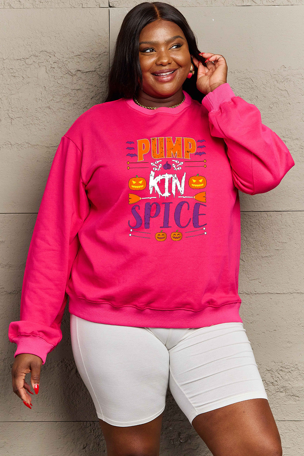 Simply Love Full Size PUMPKIN SPICE Graphic Sweatshirt - Aaria Tees