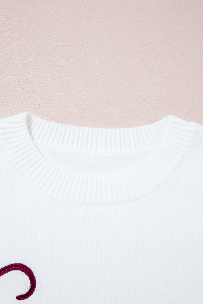 White See You Cowboy Embroidered Western Graphic Sweater