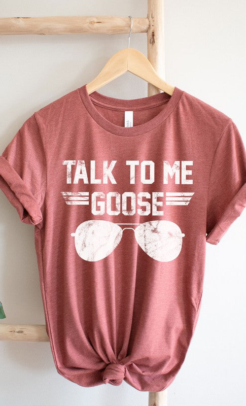 Talk to Me Goose White Ink Graphic Tee - Aaria Tees