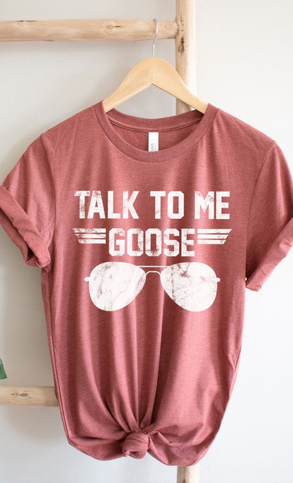 Talk to Me Goose White Ink Graphic Tee - Aaria Tees