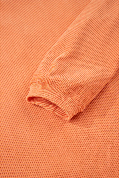 Orange Sequin Pumpkin Patched Twisted Rib Baggy Sweatshirt