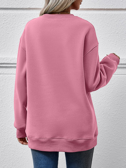 Faceless Gnomes Graphic Drop Shoulder Sweatshirt - Aaria Tees