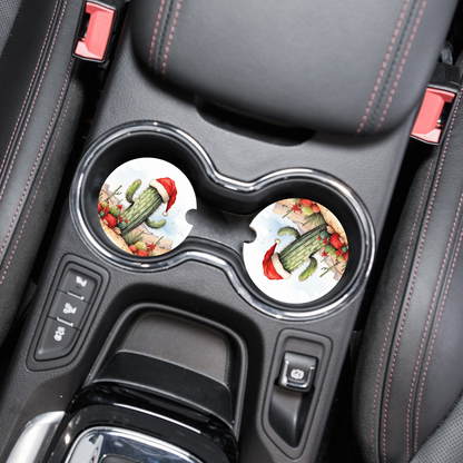 Southwest Christmas Cactus Car Coaster