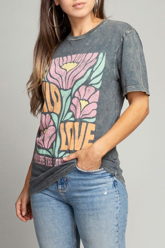 Wild Love Where The Flowers Bloom Graphic Top - Aaria Tees