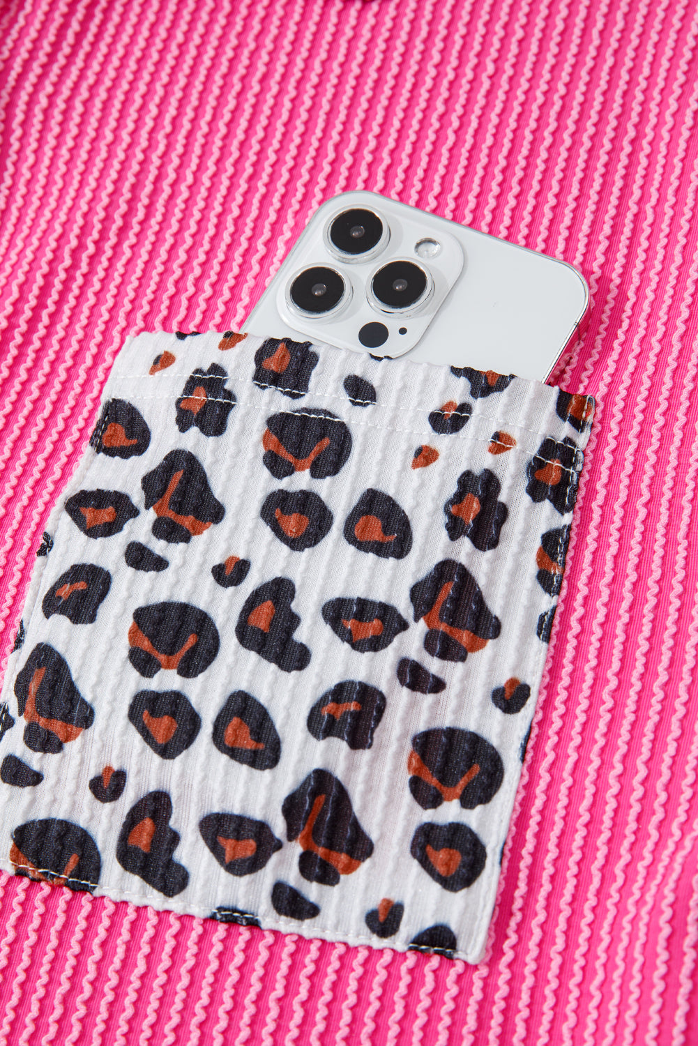 Western Leopard Corded Knit Patchwork Shacket