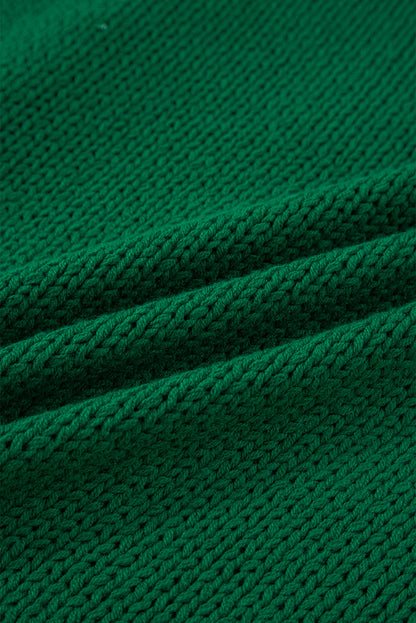 Plaid Bow Drop Shoulder Christmas Sweater