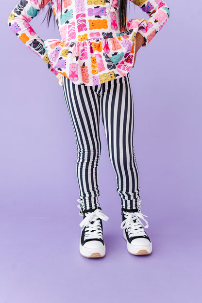 Espresso Striped | (SLIM) LEGGING