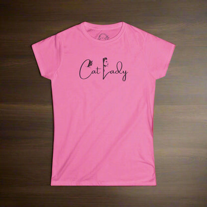 Cat Lady Women's Softstyle Tee - Perfect for Cat Lovers