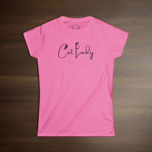 Cat Lady Women's Softstyle Tee - Perfect for Cat Lovers