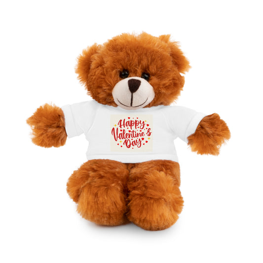 Happy Valentine Day Panda Stuffed Animal with Tee Aaria Tees