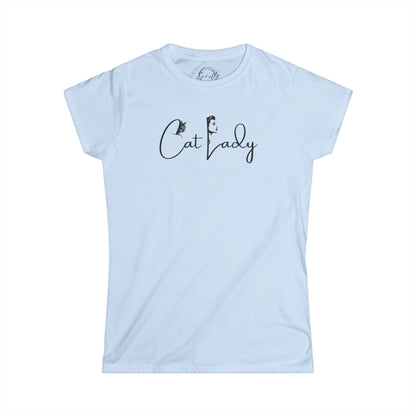 Cat Lady Women's Softstyle Tee - Perfect for Cat Lovers