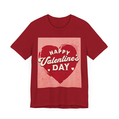 Happy Valentine's Day Jersey Short Sleeve Tee - Aaria Tees