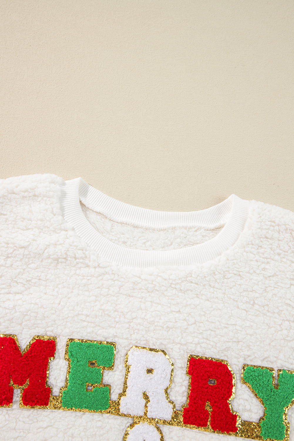Christmas MERRY & Bright Chenille Sherpa Sweatshirt