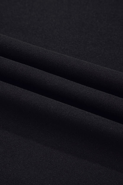 Black Leopard Mesh Patchwork Knit Long Sleeve Top