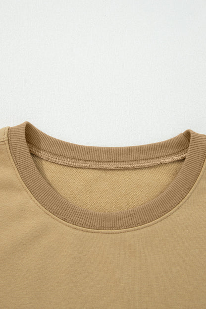 Star Patchwork Reverse Seam Drop Shoulder Sweatshirt