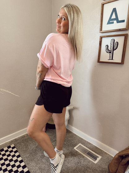 ZENANA SCUBA SHORTS: BLACK
