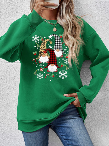 Faceless Gnomes Graphic Drop Shoulder Sweatshirt - Aaria Tees