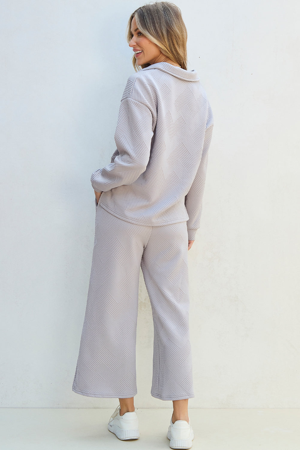 Laylah Textured Top and Pants Set - Aaria Tees