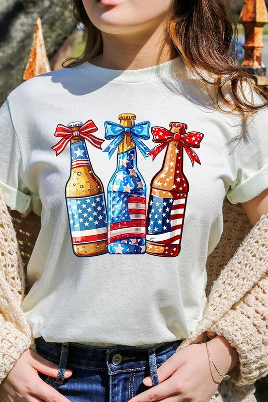 Patriotic Beer Bottles Graphic Plus Tee