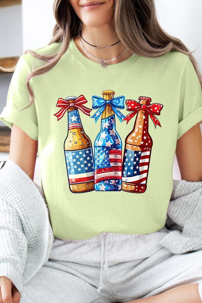 Patriotic Beer Bottles Graphic Plus Tee