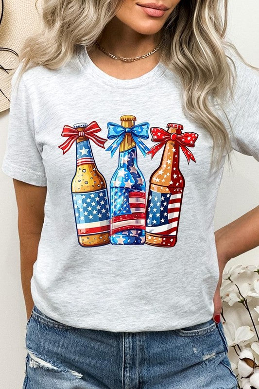 Patriotic Beer Bottles Graphic Plus Tee