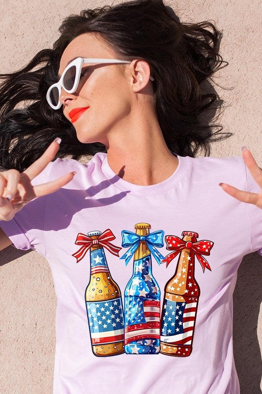 Patriotic Beer Bottles Graphic Plus Tee