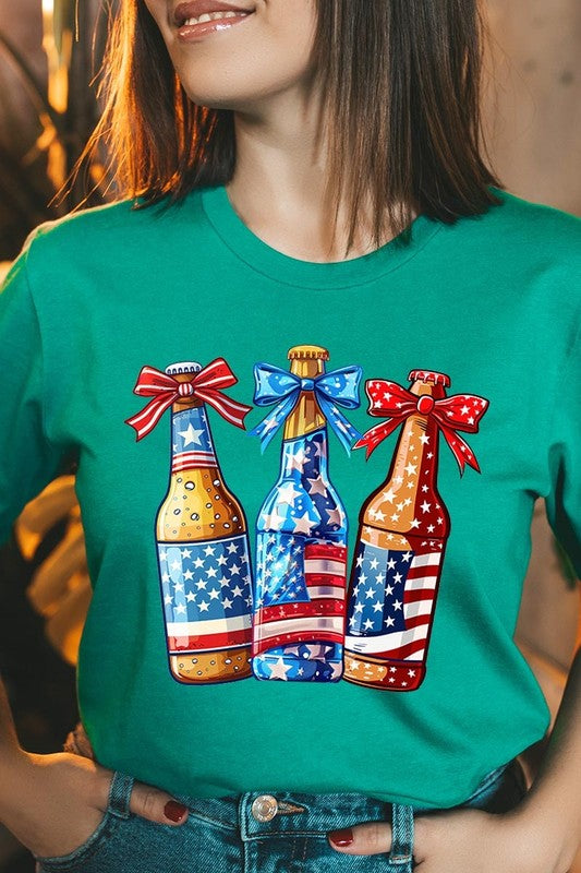 Patriotic Beer Bottles Graphic Plus Tee