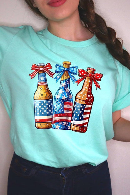 Patriotic Beer Bottles Graphic Plus Tee