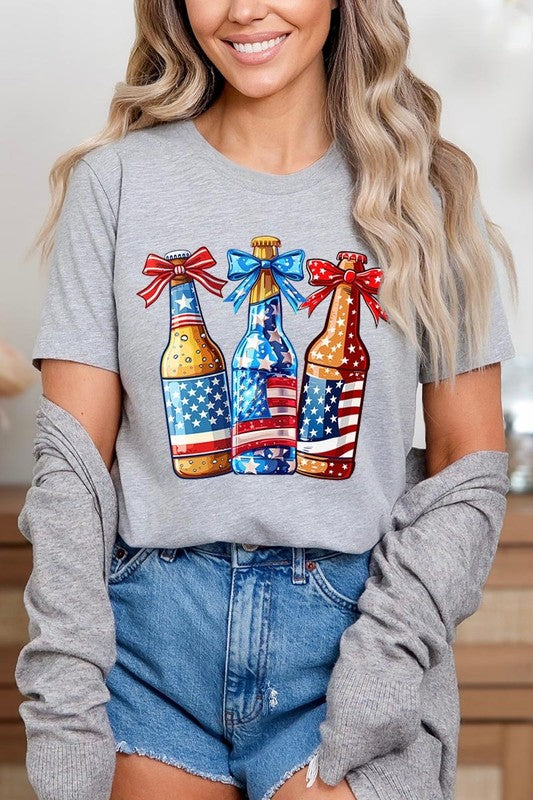 Patriotic Beer Bottles Graphic Plus Tee