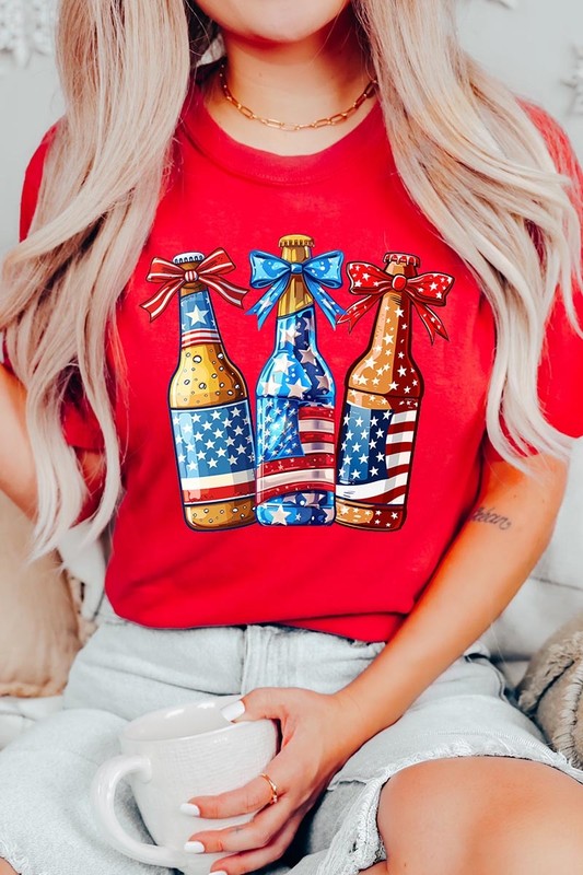 Patriotic Beer Bottles Graphic Plus Tee