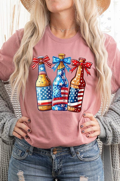 Patriotic Beer Bottles Graphic Plus Tee