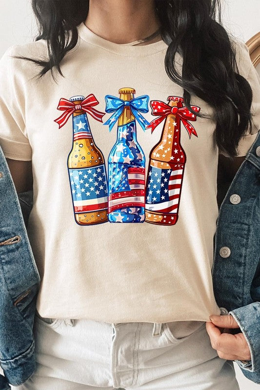 Patriotic Beer Bottles Graphic Plus Tee
