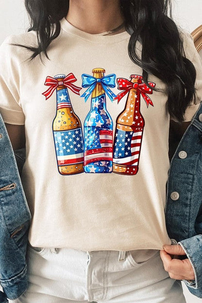 Patriotic Beer Bottles Graphic Plus Tee