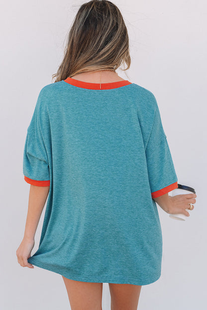 Dusk Blue Kind People are My Kind People Graphic Oversized Tee Aaria Tees