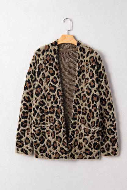 Leopard Open-Front Cardigan