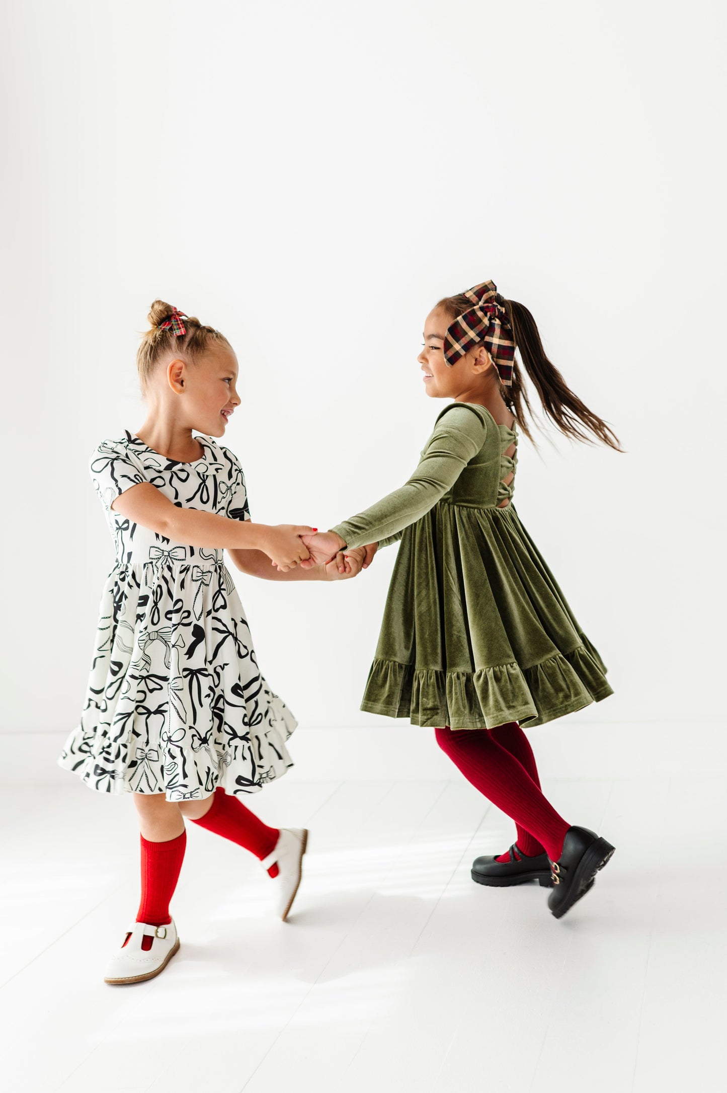 Cream Preppy Bow | Collard Twirl Dress