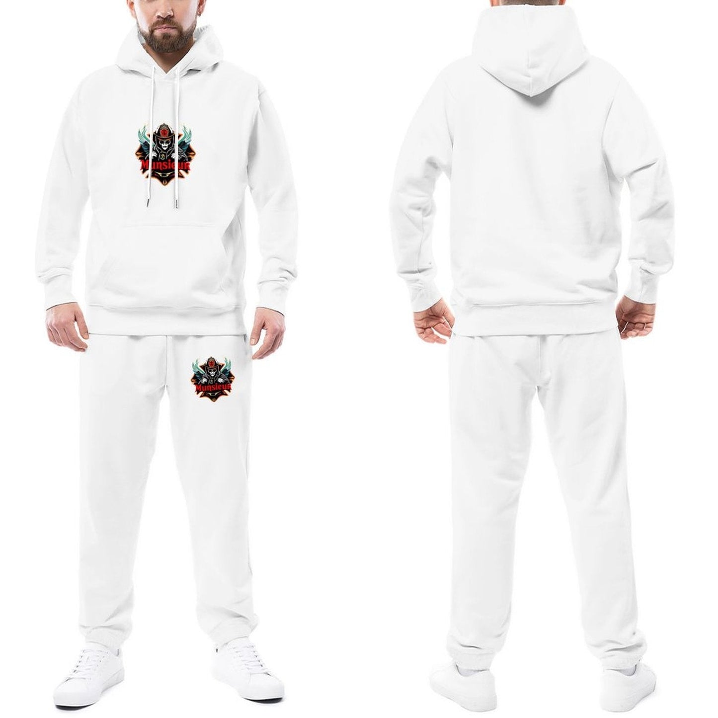 Munsieur Graphic Design Hoodie Set for Men