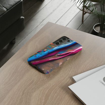 Colorful Artistic Paint Splatter Tough Phone Case