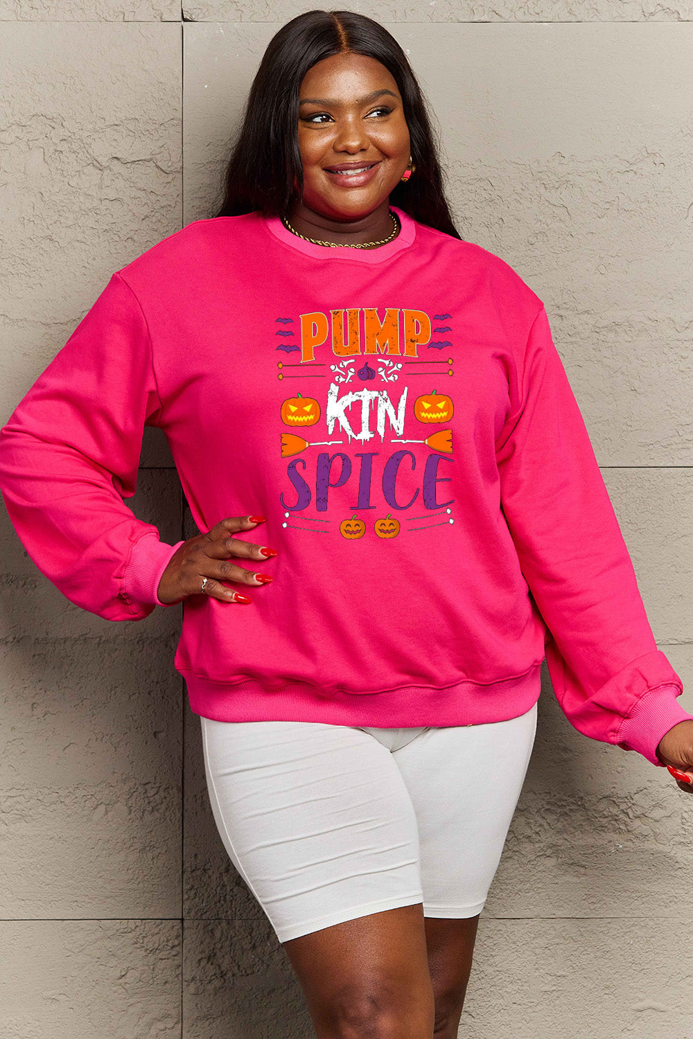 Simply Love Full Size PUMPKIN SPICE Graphic Sweatshirt - Aaria Tees