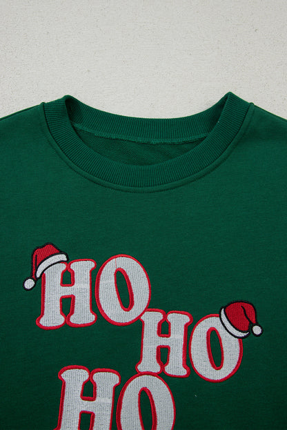 Christmas HOHOHO Embroidered Crewneck Sweatshirt