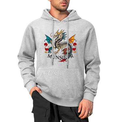 Munsieur Inferno Crest: Dragon Hoodie for Men