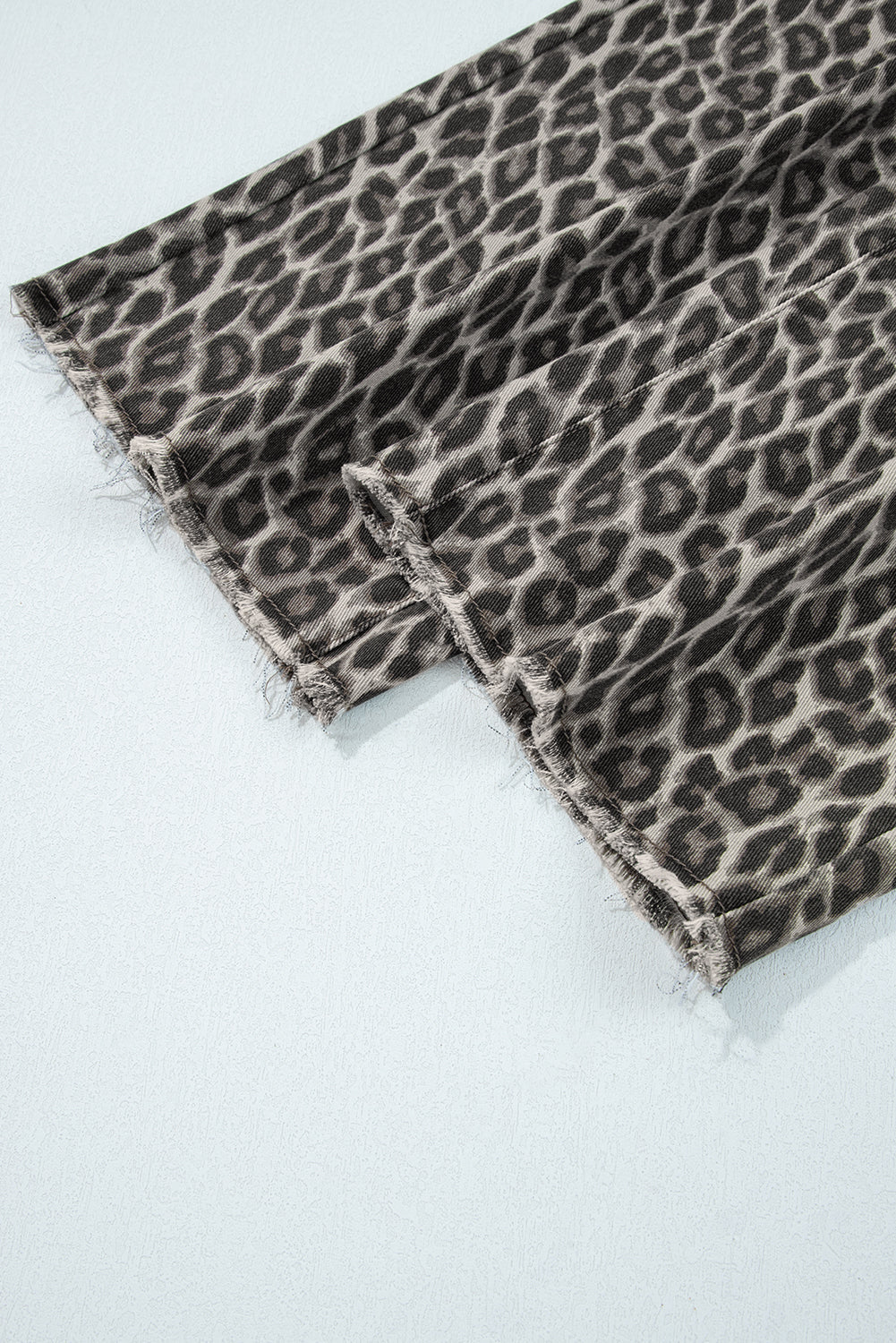 Leopard Denim Straight Leg Jeans