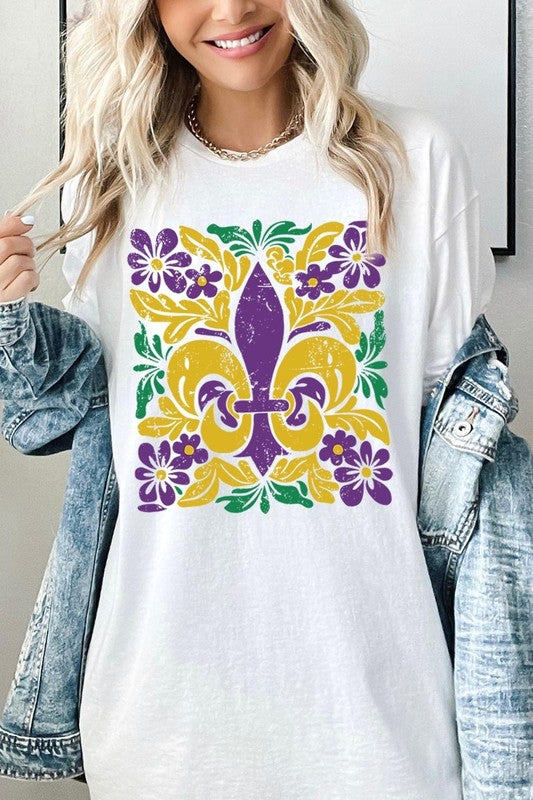 Boho Mardi Gras Graphic Plus Heavy Cotton Tee