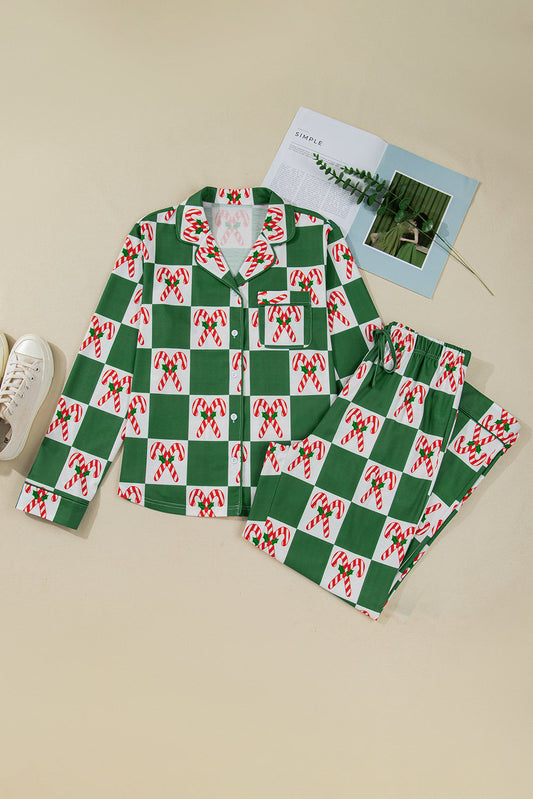 Christmas Holly Jolly Checker Pajama Set