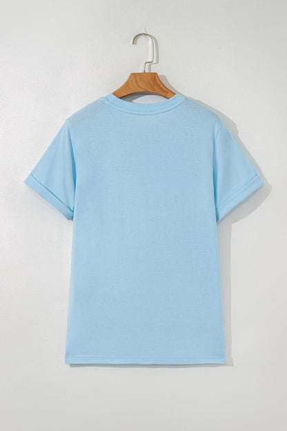 Solid Short Sleeve Crew Neck Tee