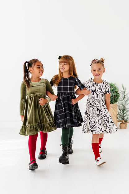 Black Plaid | Scoop Back Dress