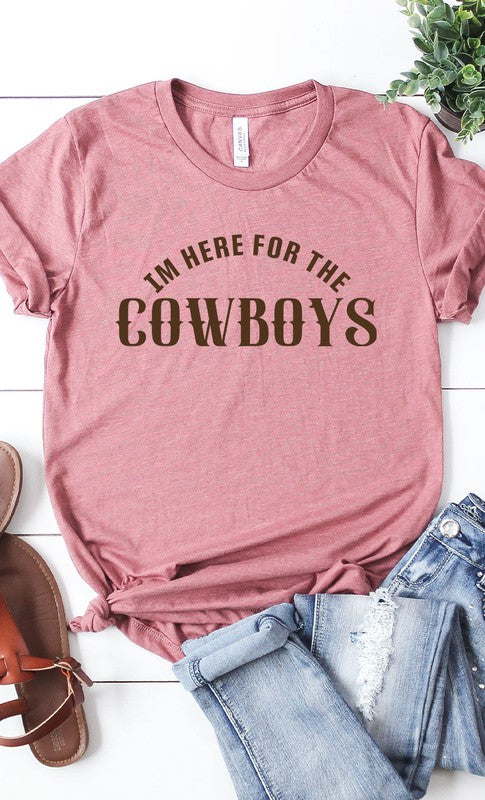 Here For The Cowboys Graphic Tee - Aaria Tees Aaria Tees