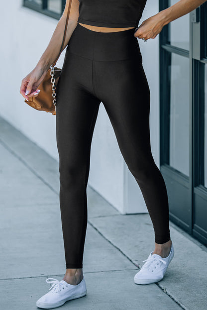 Solid High Waist Tight Leggings